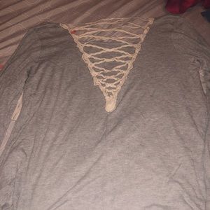 Grey top with back detail